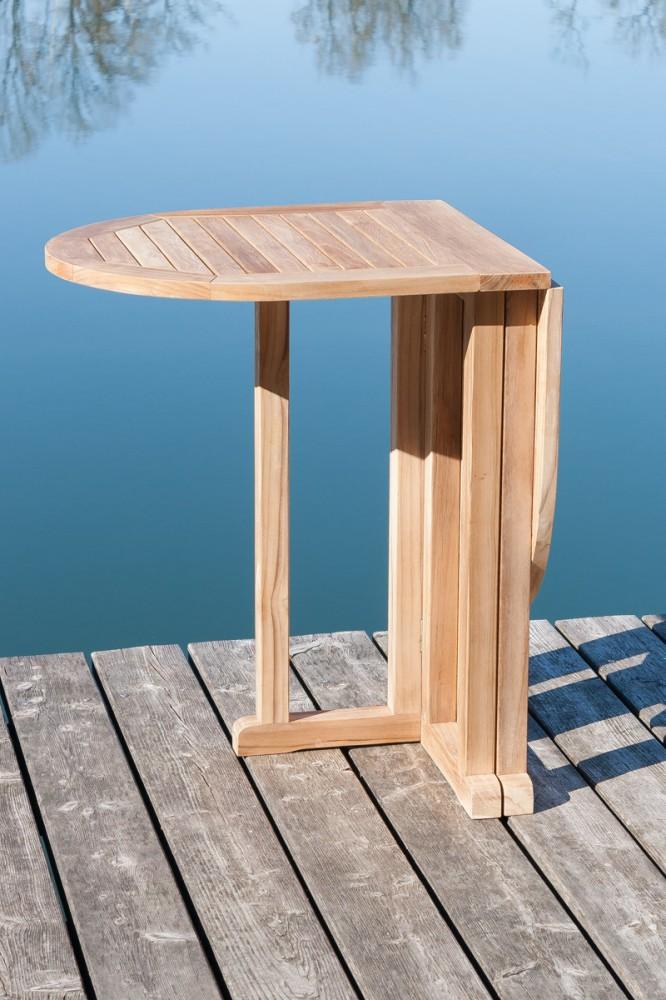 Balkontisch Klapptisch Gartentisch aus Teak 120 x 65 cm — Trendmöbel24