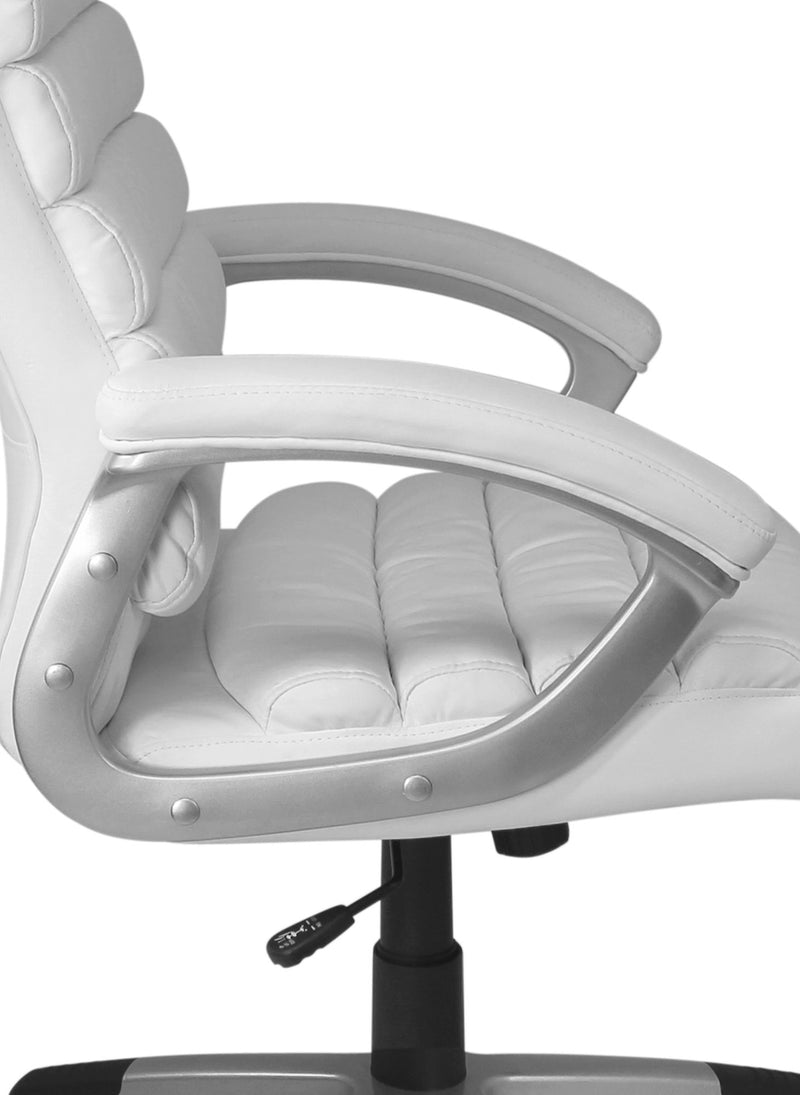 VALENCIA Bürostuhl Kunstleder Weiß ergonomisch mit Kopfstütze