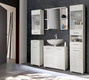 Badschrank Spiegelschrank AVEO 1 Tür Front weiß Hochglanz von Forte