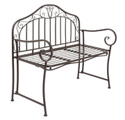 Metallbank MARTINO 110 cm Eisenbank mit Armlehne dunkel antik lackiert