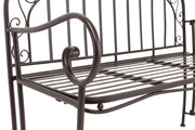 Metallbank MARTINO 110 cm Eisenbank mit Armlehne dunkel antik lackiert