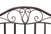 Metallbank MARTINO 110 cm Eisenbank mit Armlehne dunkel antik lackiert
