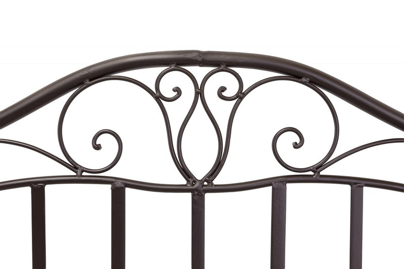 Metallbank MARTINO 110 cm Eisenbank mit Armlehne dunkel antik lackiert