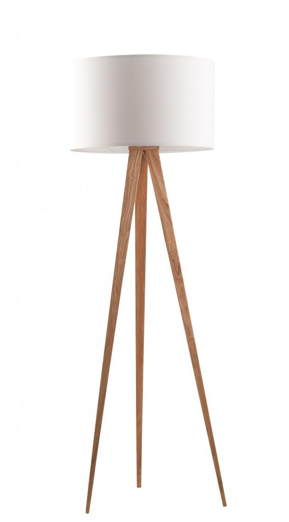 Zuiver Tripod Desinger Lampe Stehleuchte Schirm weiß - Füße natur