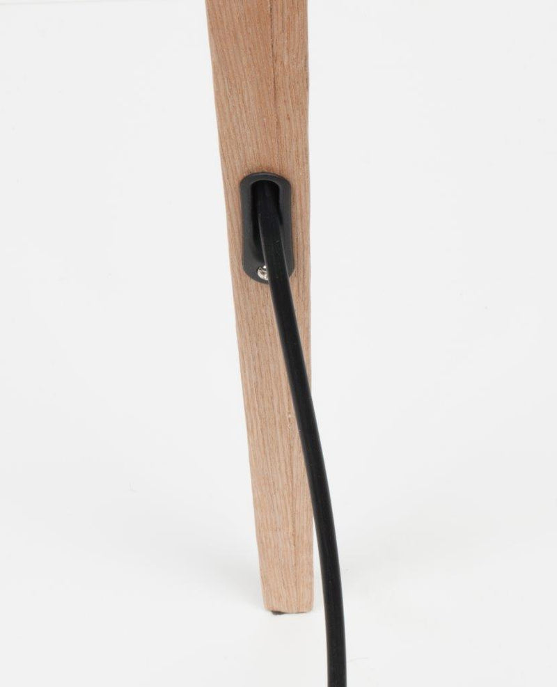 Stehleuchte TRIPOD WOOD BLACK von ZUIVER Schirm schwarz Füße natur