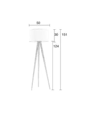 Stehleuchte TRIPOD WOOD BLACK von ZUIVER Schirm schwarz Füße natur