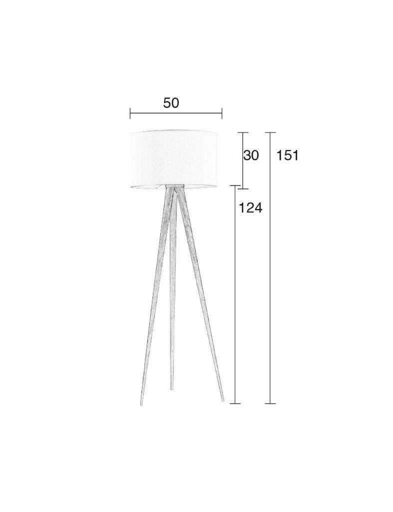 Stehleuchte TRIPOD WOOD BLACK von ZUIVER Schirm schwarz Füße natur
