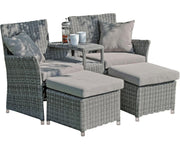 Gartensessel Lounge Doppelsessel Set CALGARY 3-teilig inkl. Kissen