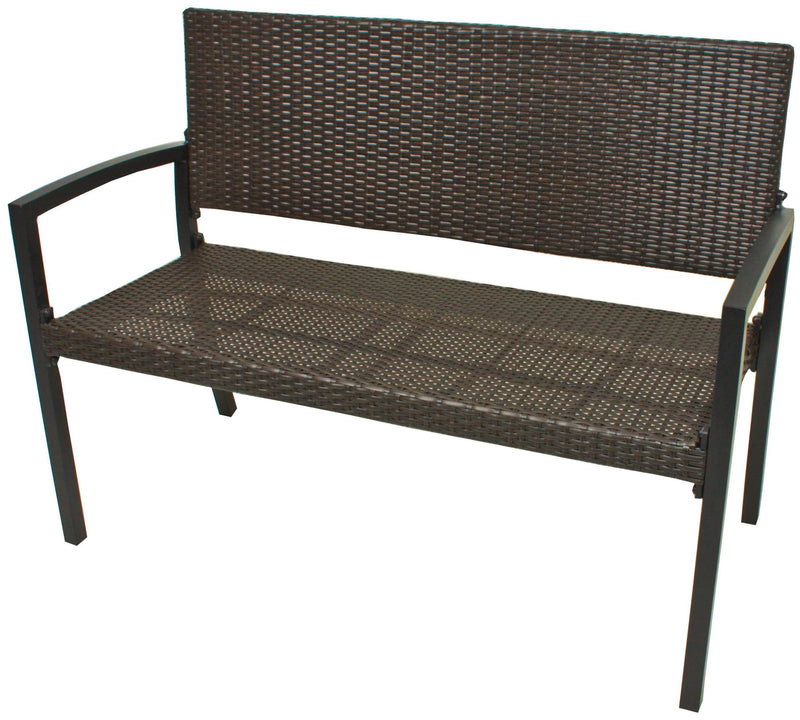 Gartenbank Parkbank SAN REMO Aluminium und Polygeflecht Coffee