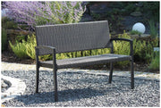 Gartenbank Parkbank SAN REMO Aluminium und Polygeflecht Coffee