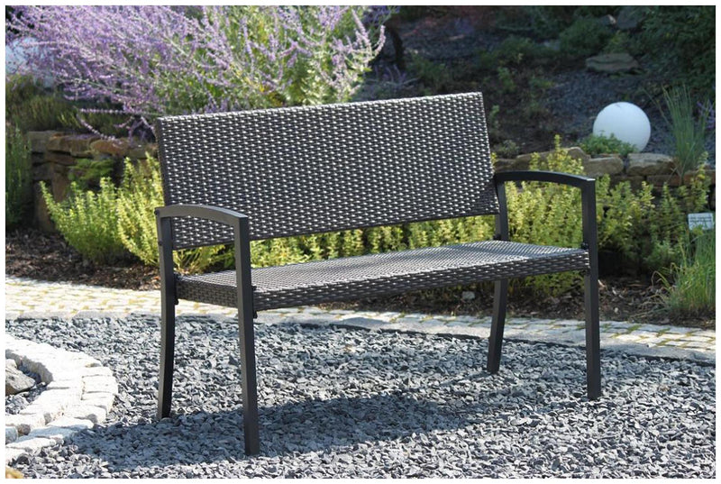 Gartenbank Parkbank SAN REMO Aluminium und Polygeflecht Coffee