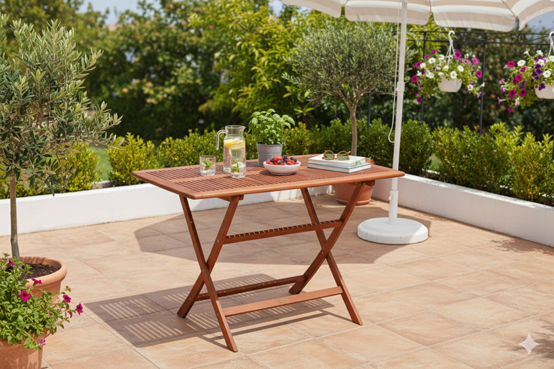 Gartentisch ORLANDO klappbar | 120x70 cm | FSC® Eukalyptus Holz