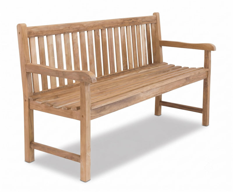 Massive Teakholzbank Picadelly 150 cm | Gartenbank mit Armlehne