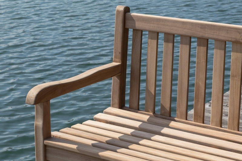 Stabile Bank Gartenbank Picadelly 180 cm in Premium Teak mit Armlehne