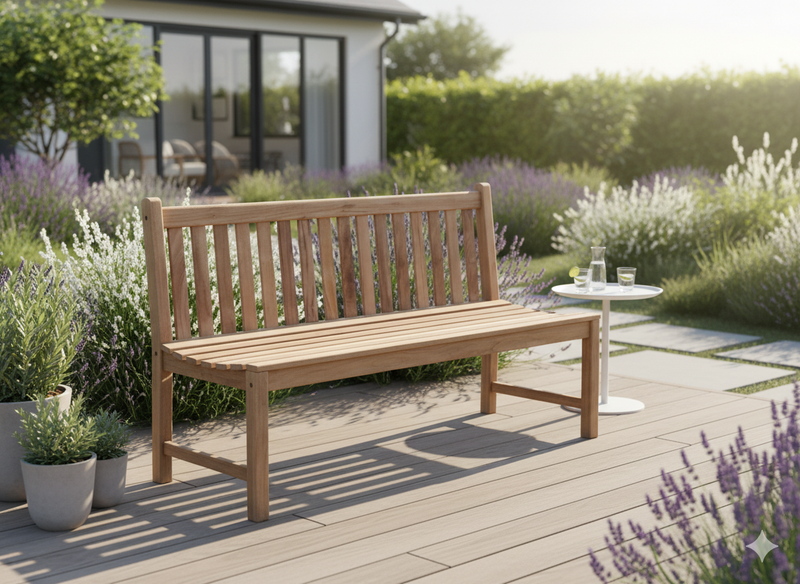 Stabile Bank Gartenbank Picadelly 150 cm in Premium Teak ohne Armlehne