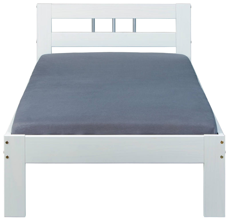 Bett FANA Einzelbett Futonbett 90x200 Kiefer massiv Weiß lackiert