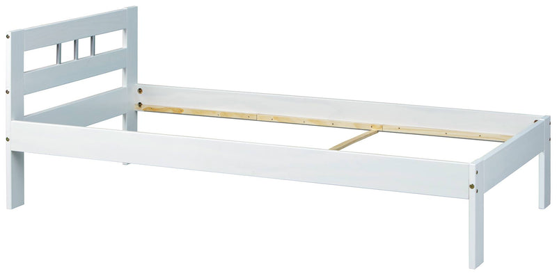Bett FANA Einzelbett Futonbett 90x200 Kiefer massiv Weiß lackiert