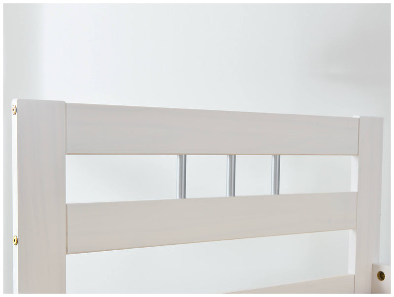 Bett FANA Einzelbett Futonbett 90x200 Kiefer massiv Weiß lackiert