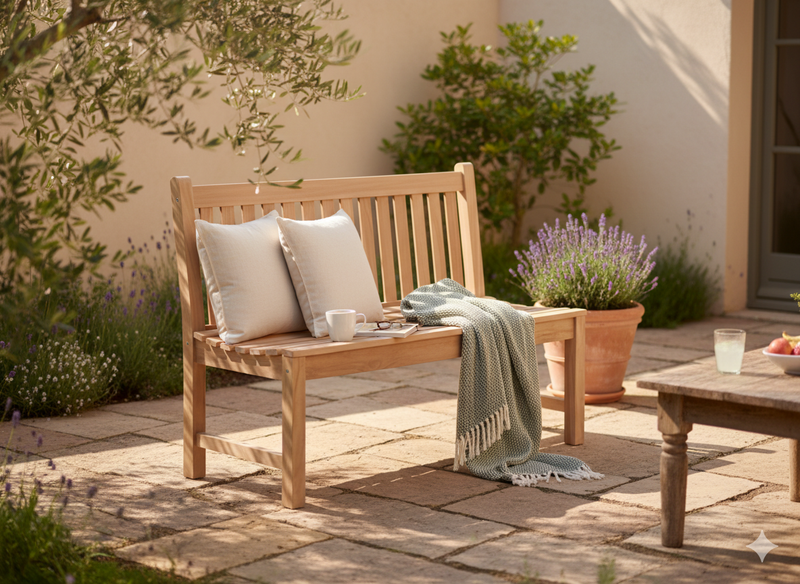 Gartenbank Picadelly 120 cm in Premium Teak ohne Armlehne