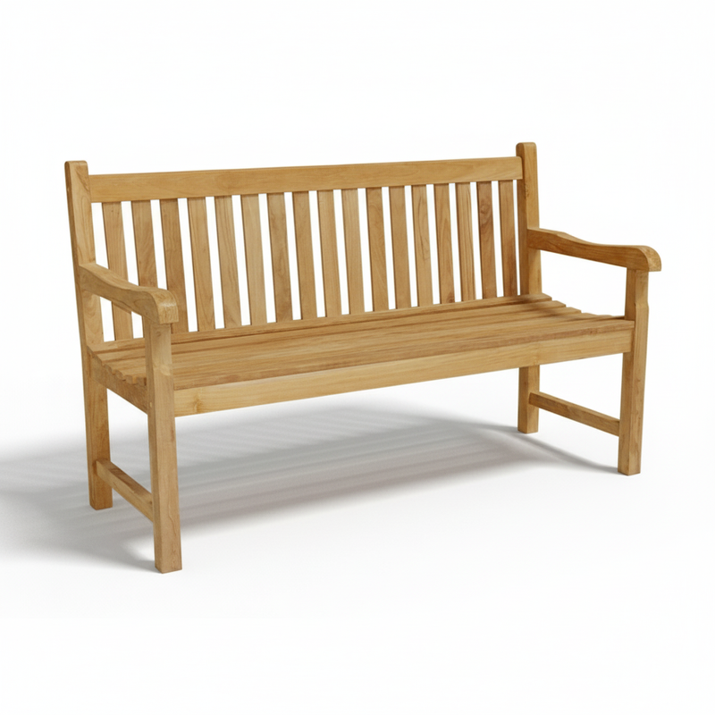Teak Gartenbank Timberly 150 cm 3-sitzig mit Armlehne