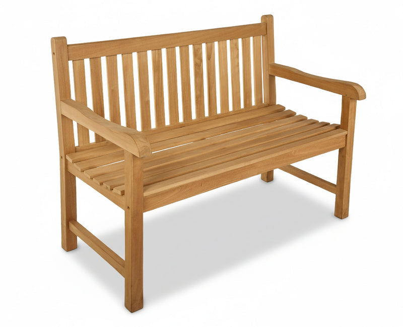 Teak Gartenbank Timberly 120 cm mit Armlehne