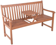 Gartenbank PADANG mit hochklappbarem Tisch aus 100% Eukalyptus