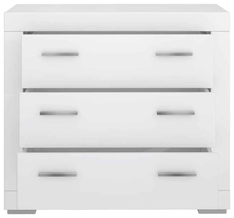 Schubladenkommode SNOW Kommode mit 3 Schubkästen Weiß