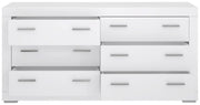 Schubladenkommode SNOW Kommode mit 6 Schubkästen Weiß matt