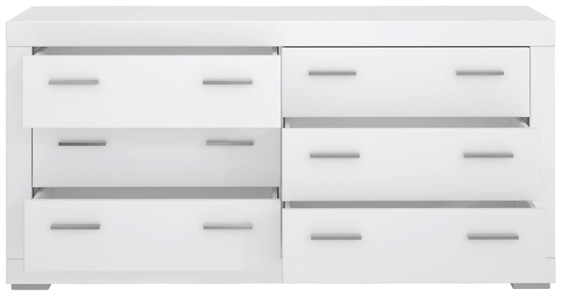 Schubladenkommode SNOW Kommode mit 6 Schubkästen Weiß matt