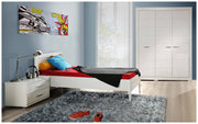 Jugendbett SNOW Bett 90 x 200 cm Einzelbett in Weiß matt
