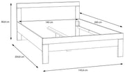Jugendbett SNOW Bett 140 x 200 cm Einzelbett in Weiß matt von Forte