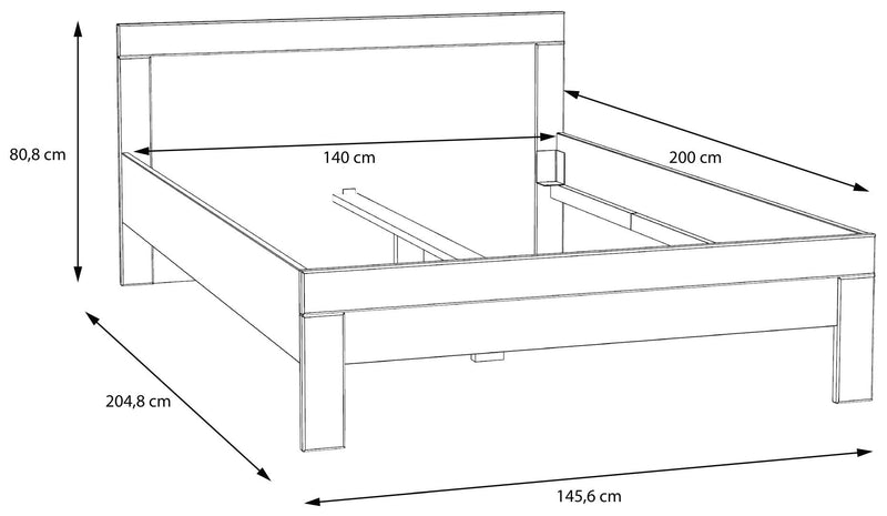 Jugendbett SNOW Bett 140 x 200 cm Einzelbett in Weiß matt von Forte
