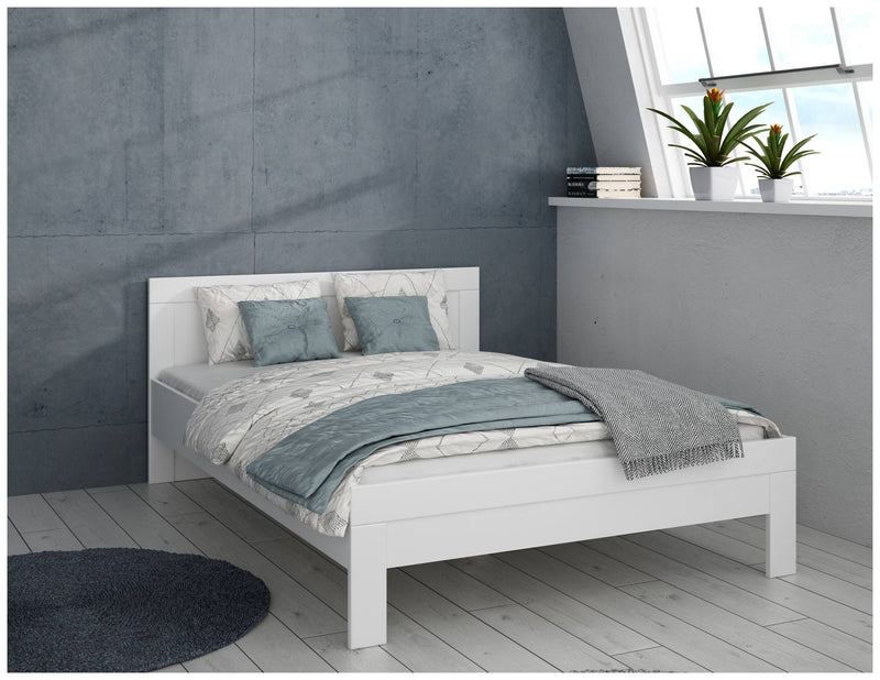 Jugendbett SNOW Bett 140 x 200 cm Einzelbett in Weiß matt von Forte