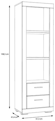 Regal SNOW Bücherregal 2 Schubladen Breite 61 cm Weiß matt Forte