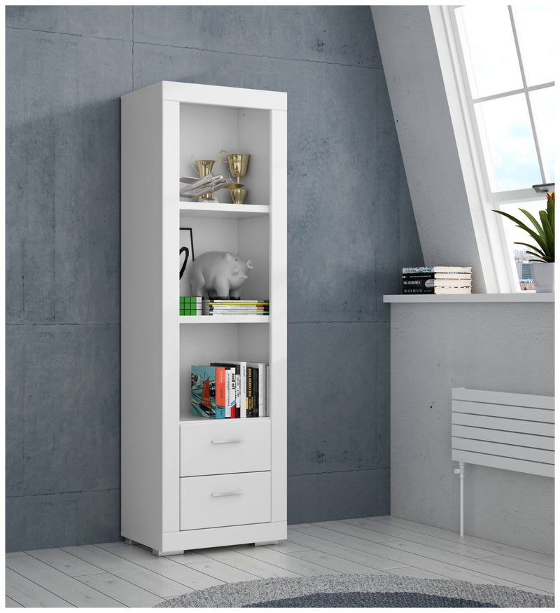 Regal SNOW Bücherregal 2 Schubladen Breite 61 cm Weiß matt Forte