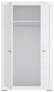 Kleiderschrank SNOW Schrank 2 Türen Breite 116 cm Weiß matt