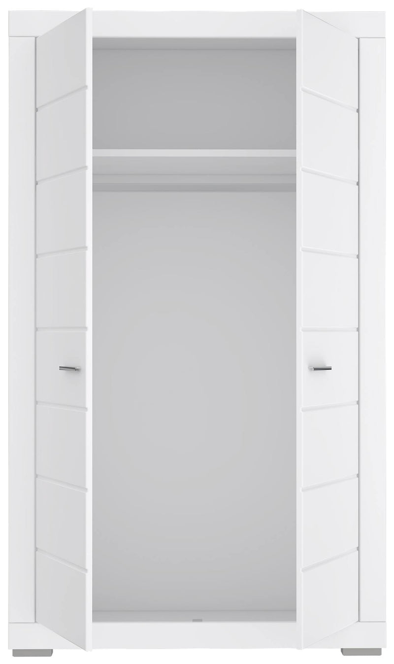 Kleiderschrank SNOW Schrank 2 Türen Breite 116 cm Weiß matt