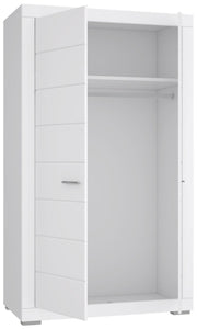 Kleiderschrank SNOW Schrank 2 Türen Breite 116 cm Weiß matt