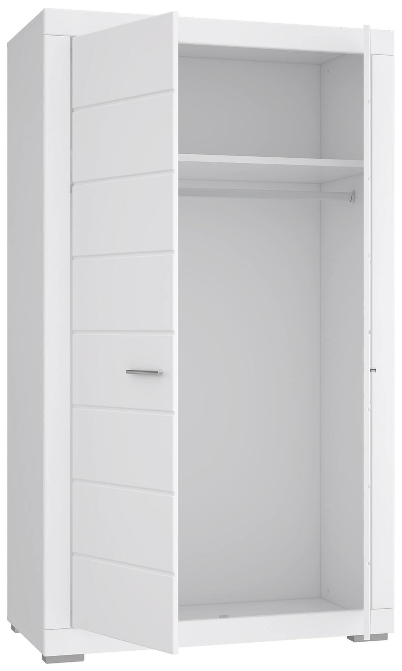 Kleiderschrank SNOW Schrank 2 Türen Breite 116 cm Weiß matt