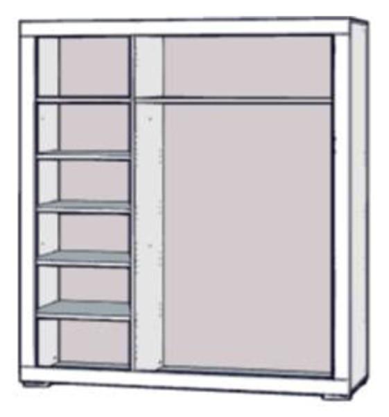 Kleiderschrank SNOW Schrank 3 Türen Facheinteilung Weiß matt Forte