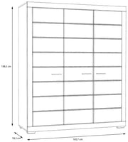 Kleiderschrank SNOW Schrank 3 Türen Facheinteilung Weiß matt