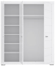 Kleiderschrank SNOW Schrank 3 Türen Facheinteilung Weiß matt