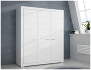 Kleiderschrank SNOW Schrank 3 Türen Facheinteilung Weiß matt