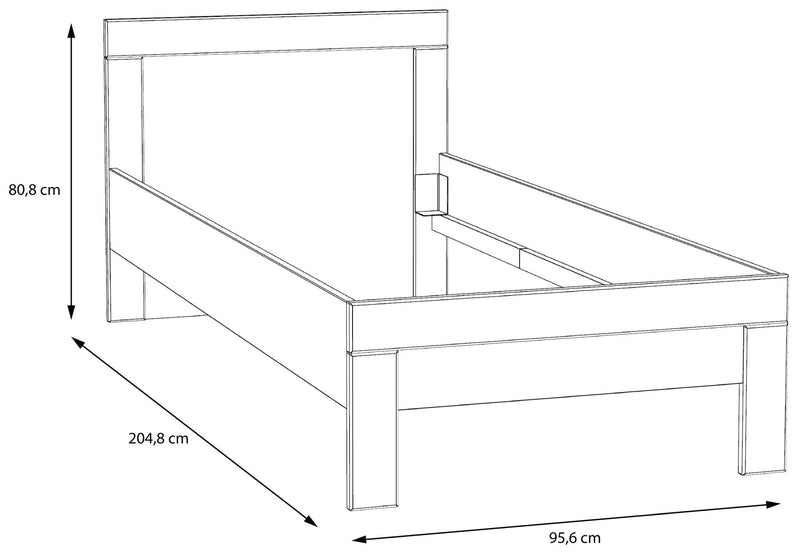 Jugendzimmer SNOW Komplett-Set 6-tlg. Bett 90 cm Weiß
