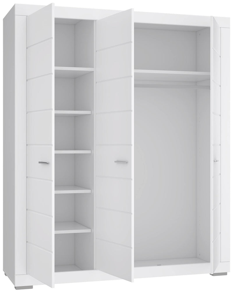 Jugendzimmer SNOW Weiß | Komplett-Set 7-tlg. mit Bett 140x200 | Forte