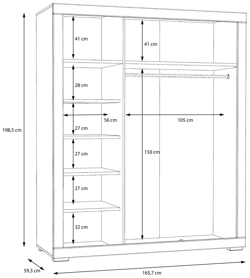 Jugendzimmer SNOW Weiß | Komplett-Set 7-tlg. mit Bett 140x200 | Forte