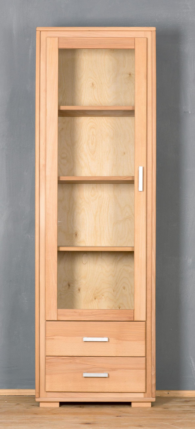 Vitrine Genf 1-türig links - Kernbuche Massivholz geölt