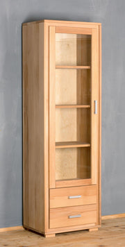 Vitrine Genf 1-türig links - Kernbuche Massivholz geölt