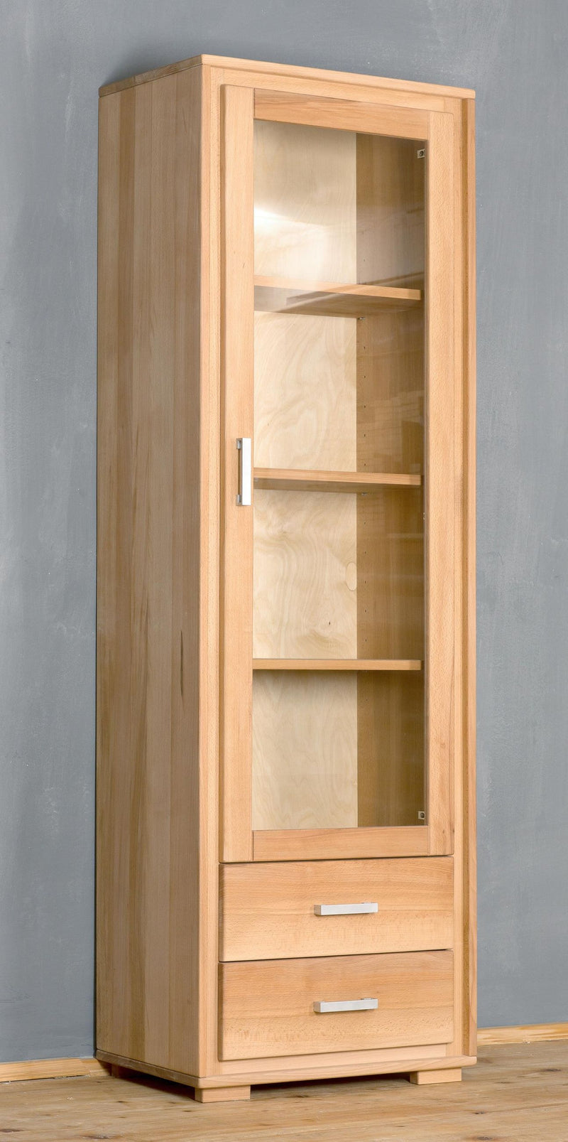 Vitrine Genf 1-türig rechts - Kernbuche Massivholz geölt