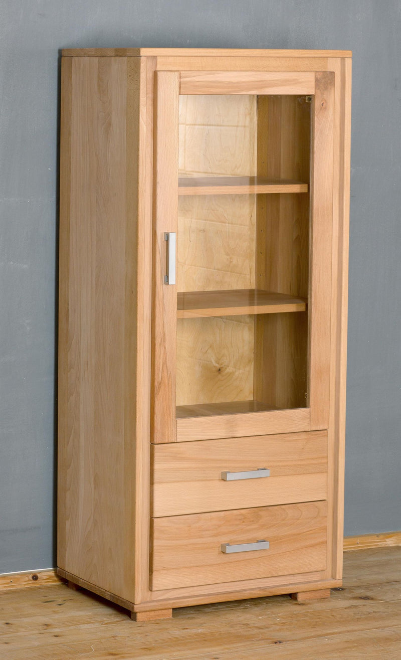 Mini Vitrine Genf 1-türig rechts - Kernbuche geölt